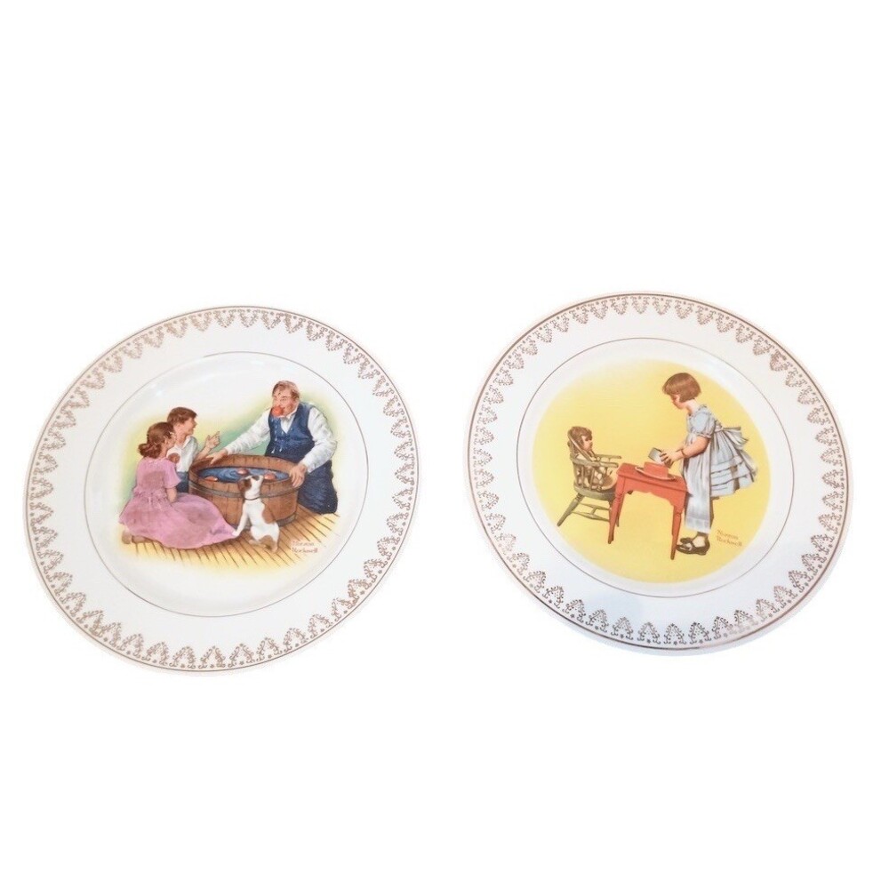 Norman Rockwell Magic Moments of Childhood Collector Plates Lot of 2 1981